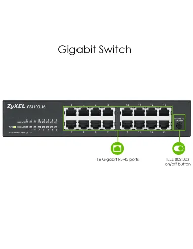 Zyxel GS1100-16 No administrado Gigabit Ethernet (10 100 1000)
