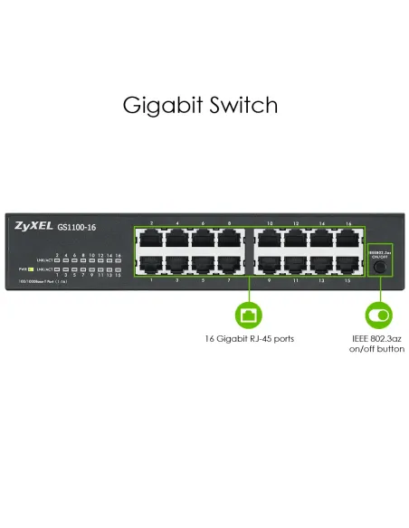 Zyxel GS1100-16 No administrado Gigabit Ethernet (10 100 1000)