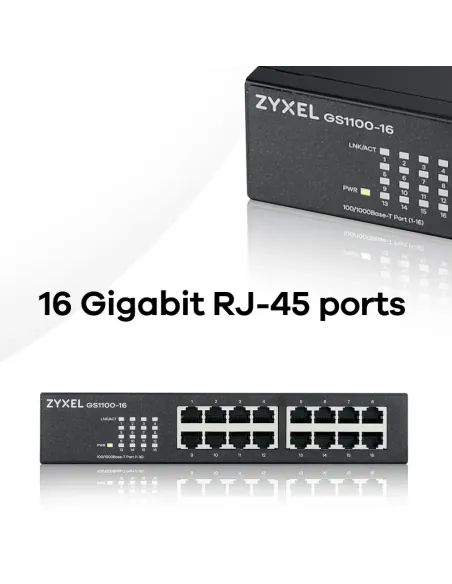 Zyxel GS1100-16 No administrado Gigabit Ethernet (10 100 1000)