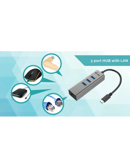 i-tec Metal USB-C HUB 3 Port + Gigabit Ethernet Adapter