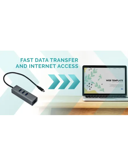 i-tec Metal USB-C HUB 3 Port + Gigabit Ethernet Adapter