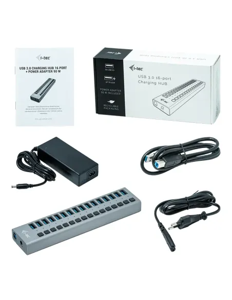 i-tec USB 3.0 Charging HUB 16port + Power Adapter 90 W