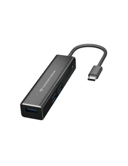 Conceptronic DONN08B base para portátil y replicador de puertos USB 3.2 Gen 1 (3.1 Gen 1) Type-C Negro