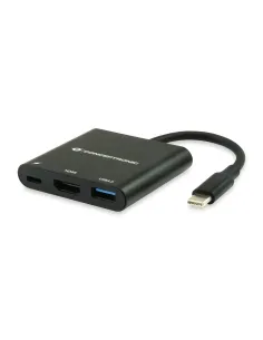 Conceptronic DONN01B base para portátil y replicador de puertos USB 3.2 Gen 1 (3.1 Gen 1) Type-C Negro