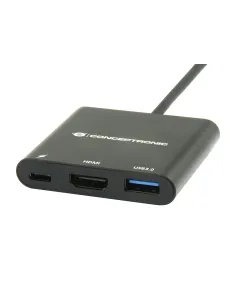Conceptronic DONN01B base para portátil y replicador de puertos USB 3.2 Gen 1 (3.1 Gen 1) Type-C Negro 2