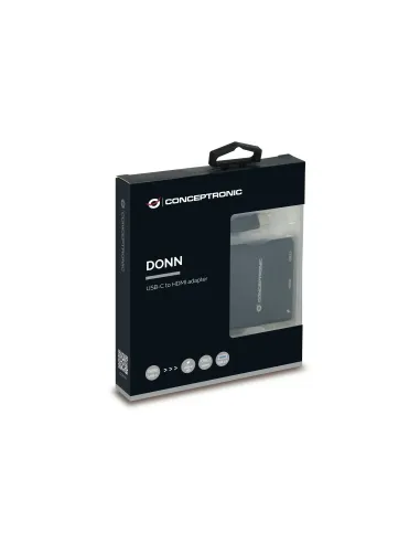 Conceptronic DONN01B base para portátil y replicador de puertos USB 3.2 Gen 1 (3.1 Gen 1) Type-C Negro