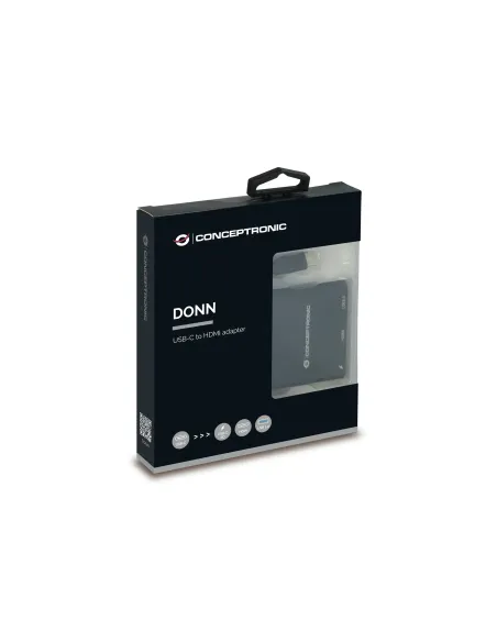 Conceptronic DONN01B base para portátil y replicador de puertos USB 3.2 Gen 1 (3.1 Gen 1) Type-C Negro