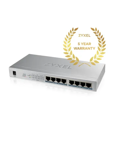 Zyxel GS1008HP No administrado Gigabit Ethernet (10 100 1000) Energía sobre Ethernet (PoE) Gris