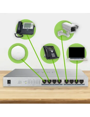 Zyxel GS1008HP No administrado Gigabit Ethernet (10 100 1000) Energía sobre Ethernet (PoE) Gris