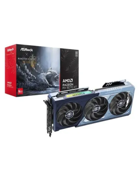 VGA ASROCK RX 9070 XT MONSTER HUNTER WILDS EDITION,AMD,RX9070XT,16GB,GDDR6,256BIT,1HDMI+3DP -JUEGO INCLUIDO- (RX9070XT MH 16G)