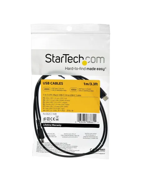 StarTech.com Cable de Carga USB-A a USB-C de 1m - Cable de Carga Rápida y Sincronización USB 2.0 de Servicio Pesado - Cable de
