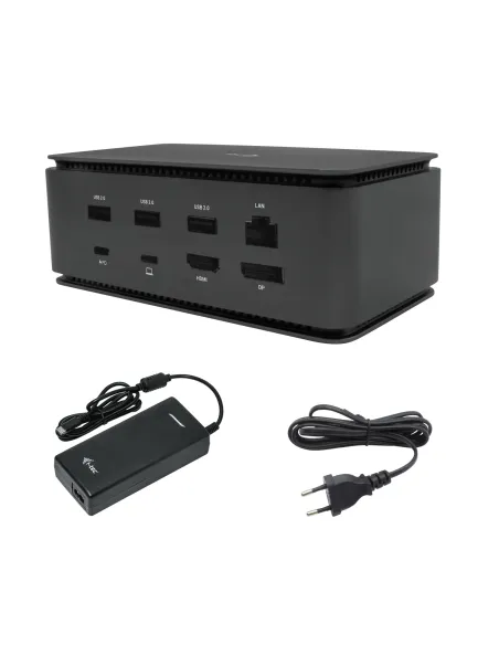 i-tec Metal USB4 Docking station Dual 4K HDMI DP with Power Delivery 80 W + Universal Charger 100 W
