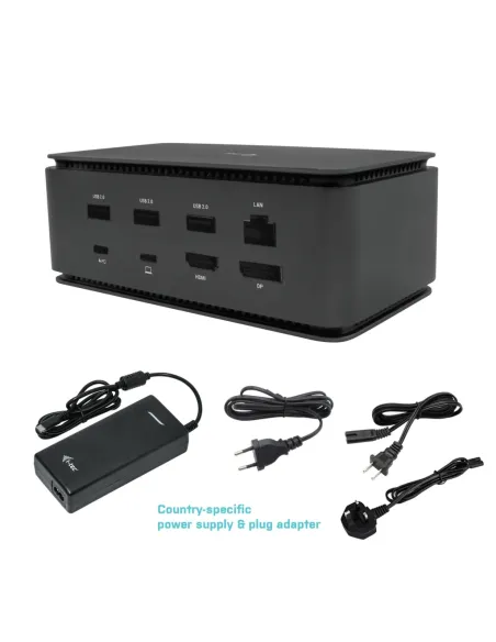 i-tec Metal USB4 Docking station Dual 4K HDMI DP with Power Delivery 80 W + Universal Charger 100 W