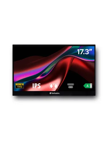 Verbatim 49593 pantalla para PC 43,9 cm (17.3") 1920 x 1080 Pixeles Full HD LCD Pantalla táctil Negro