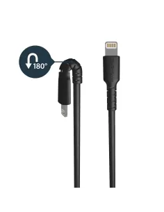 StarTech.com Cable Resistente USB-A a Lightning de 1 m Negro - Cable de Alimentación y Sincronización USB Tipo A a Lightning 2