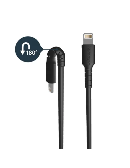 StarTech.com Cable Resistente USB-A a Lightning de 1 m Negro - Cable de Alimentación y Sincronización USB Tipo A a Lightning