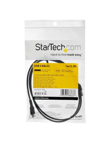 StarTech.com Cable de 1m de Carga USB C - de Carga Rápida y Sincronización USB 2.0 Tipo C a USB C para Portátiles -
