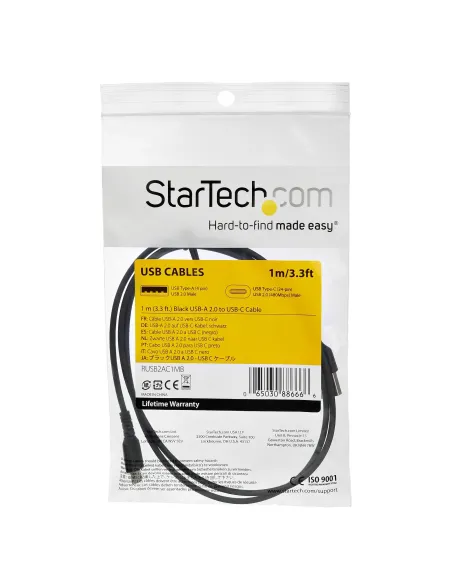 StarTech.com Cable de 1m de Carga USB C - de Carga Rápida y Sincronización USB 2.0 Tipo C a USB C para Portátiles -