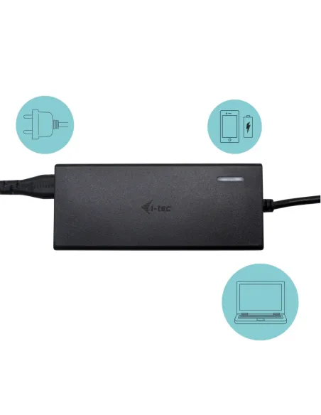 i-tec Metal USB-C Nano Dock HDMI VGA with LAN + Universal Charger 77 W