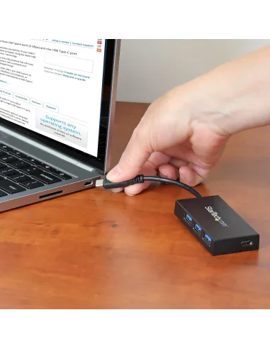 StarTech.com Concentrador USB 3.0 (5Gbps) de 4 Puertos - USB-C a 1x USB-C y 3x USB-A