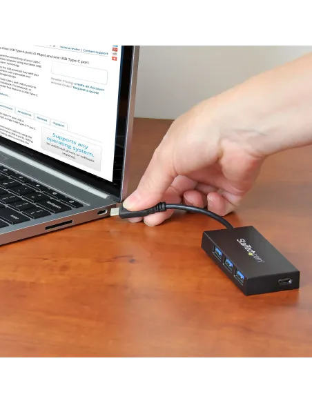 StarTech.com Concentrador USB 3.0 (5Gbps) de 4 Puertos - USB-C a 1x USB-C y 3x USB-A