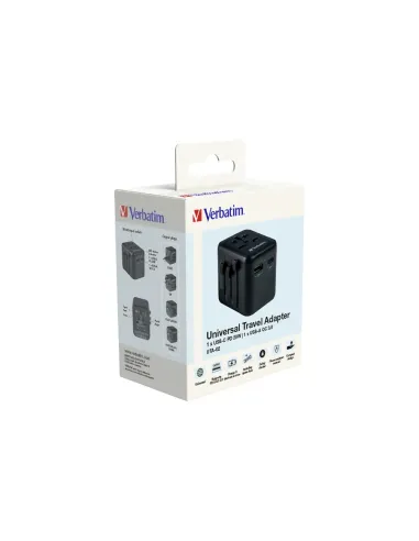 Verbatim 49544 adaptador de enchufe eléctrico Universal Negro