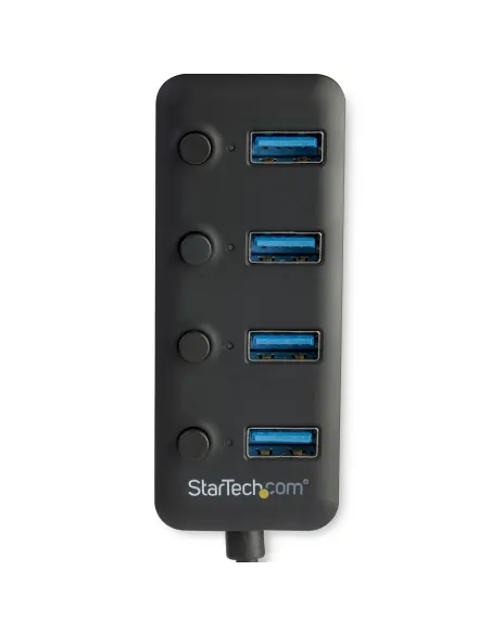 StarTech.com Hub Ladrón USB 3.0 4 Puertos - USB-A a USB 3.0 Tipo A con Interruptores Individuales de Encendido Apagado - USB