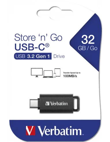 Verbatim Store 'n' Go unidad flash USB 64 GB USB Tipo C 3.2 Gen 1 (3.1 Gen 1) Negro
