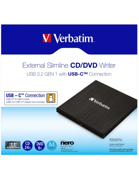 Verbatim 43886 unidad de disco óptico DVD±RW Negro