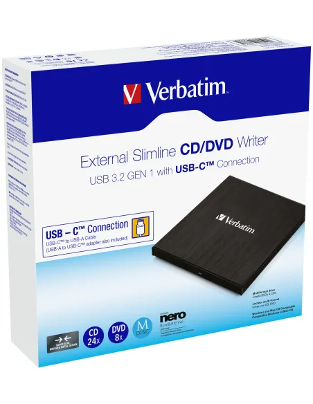 Verbatim 43886 unidad de disco óptico DVD±RW Negro