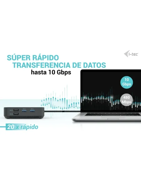 i-tec USB-C HDMI Dual DP Docking Station with Power Delivery 100 W + Universal Charger 100 W