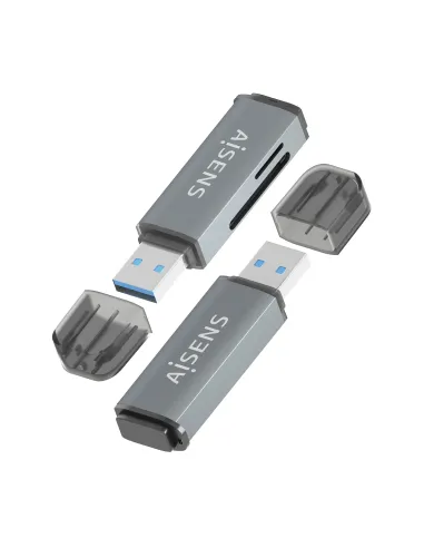 AISENS Lector De Tarjetas SD, Micro SD, MMC, Rs-MMC, MMC Micro, USB-A, Gris