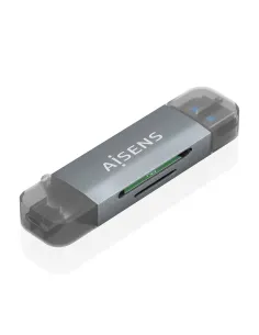 AISENS Lector de Tarjetas SD, Micro SD, MMC, RS-MMC, MMC Micro, USB-A y USB-C, Gris 2