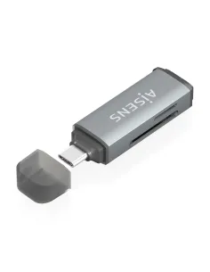 AISENS Lector De Tarjetas SD, Micro SD, MMC, Rs-MMC, MMC Micro, USB-C, Gris