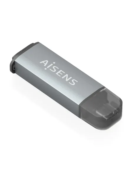 AISENS Lector De Tarjetas SD, Micro SD, MMC, Rs-MMC, MMC Micro, USB-C, Gris