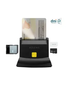AISENS Lector De Tarjeta Dni Con Lector De Tarjetas SIM, SD, Micro SD, MMC, RS-MMC, MMC Micro, USB-C, Negro 2