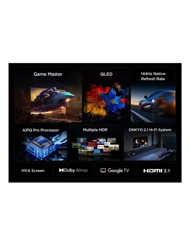 TCL P8K 75P8K Televisor 190,5 cm (75") 4K Ultra HD Smart TV Wifi Metálico 350 cd   m²