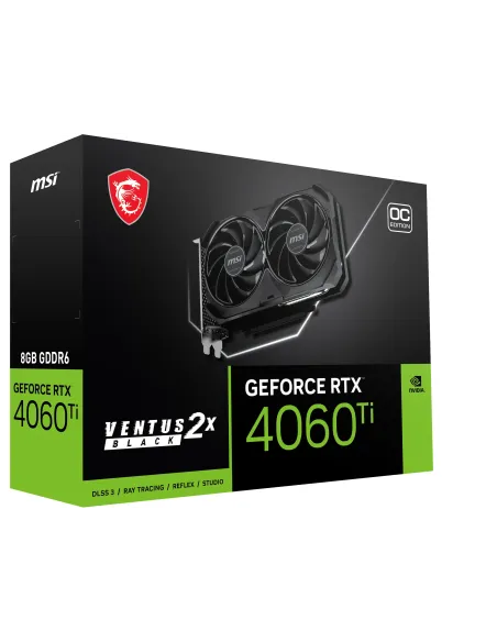 MSI VENTUS GeForce RTX 4060 Ti 2X BLACK 8G OC NVIDIA 8 GB GDDR6