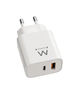 Cargador ewent ew1318 20w 1x usb tipo a 1x usb tipo c blanco