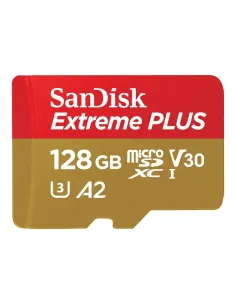 Tarjeta memoria micro secure digital 128gb sandisk extreme plus clase 10 uhs - i u3 + adaptador