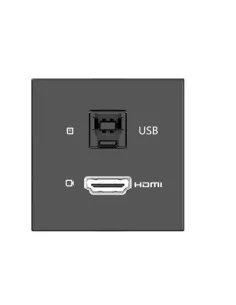 KRAMER ROOM CONNECTIVITY PASSIVE BLACK MODULE WITH 1 HDMI PORT + 1 USBB PORT INPUT.- MD-H+B/AF(B) (80-000358)