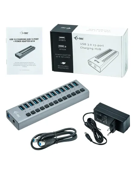 i-tec USB 3.0 Charging HUB 13port + Power Adapter 60 W