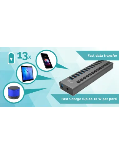 i-tec USB 3.0 Charging HUB 13port + Power Adapter 60 W