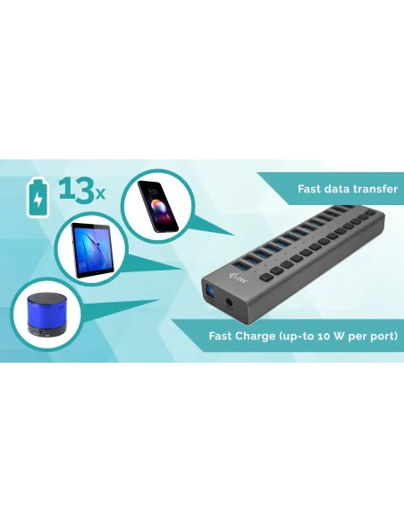 i-tec USB 3.0 Charging HUB 13port + Power Adapter 60 W