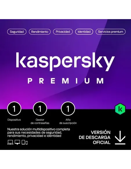 Kaspersky Premium + Customer Support 1 Dispositivo Licencia 1 año ESP