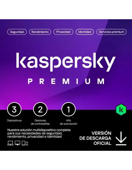 Kaspersky Premium + Customer Support 3 Dispositivo Licencia 1 año ESP