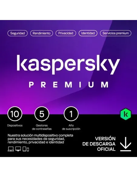 Kaspersky Premium + Customer Support 10 Dispositivo Licencia 1 año ESP