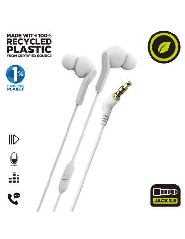 Muvit for change auriculares estéreo e57 3.5mm blancos