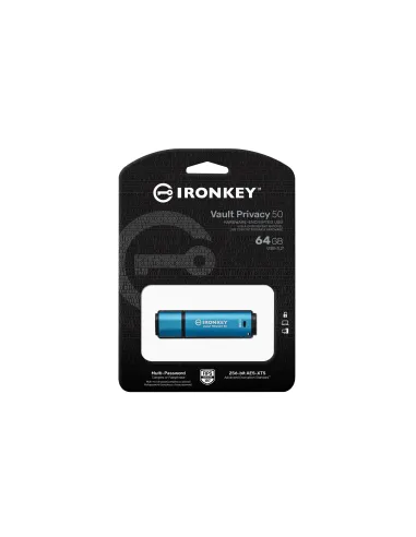 Kingston Technology IronKey 64GB Vault Privacy 50 cifrado AES-256, FIPS 197