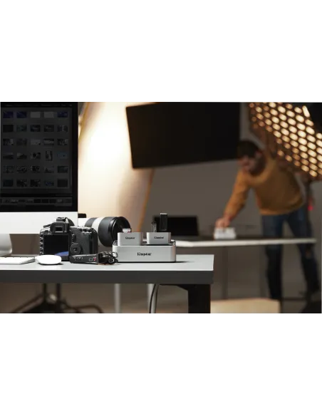 Kingston Technology Lector de tarjetas SDHC SDXC UHS-II de doble ranura para flujo de trabajo USB 3.2 Gen 1